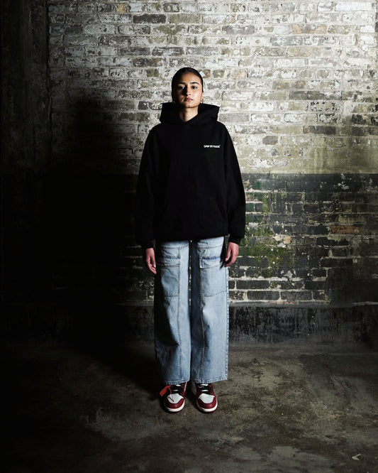 BLACK OVERSIZED FLEECE HOODIE - Drip by Rage
