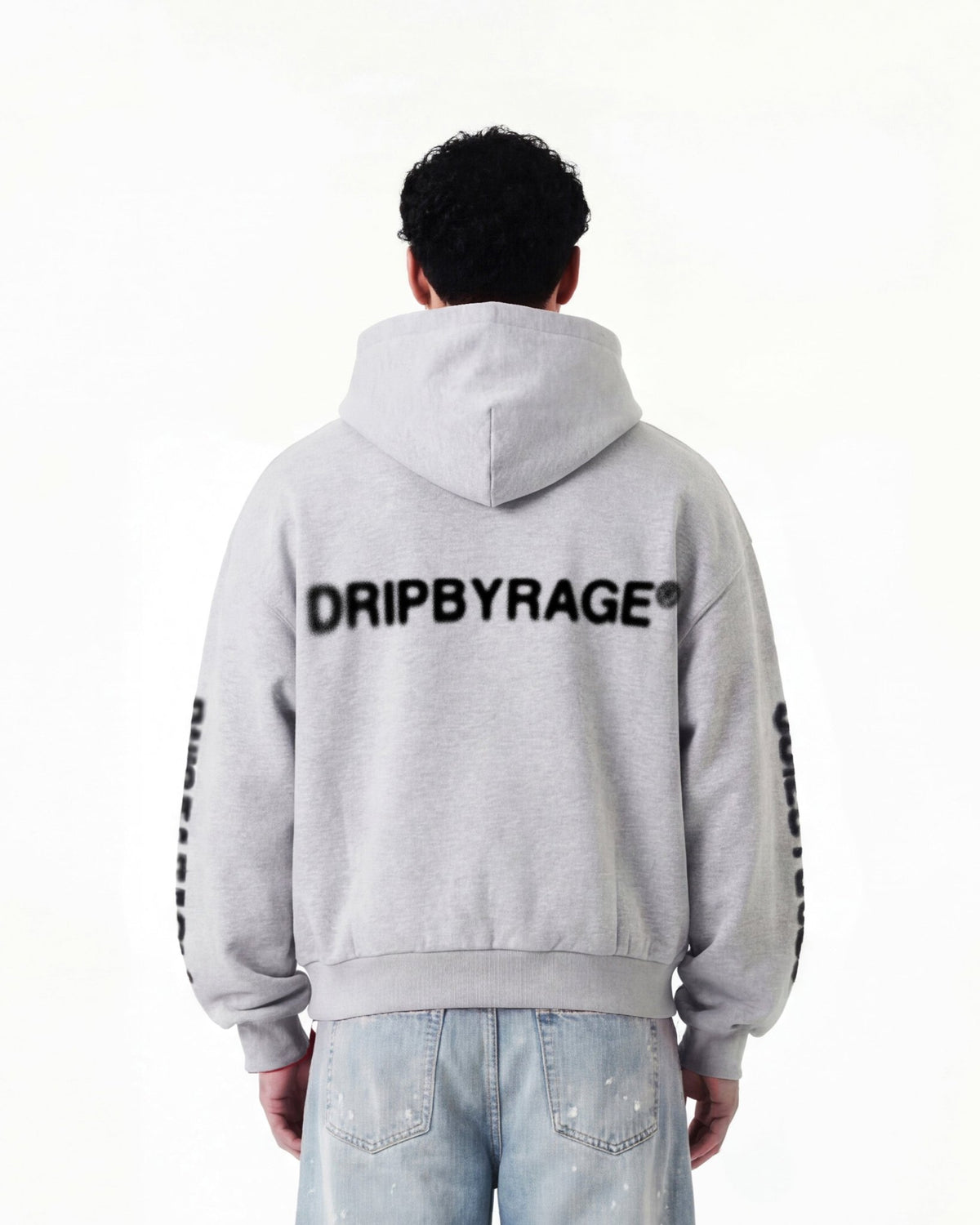 BLURRED BOXY FIT HOODIE - Drip by Rage