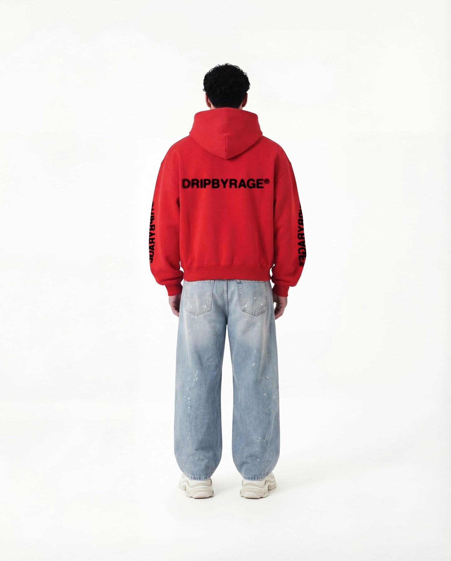 BLURRED BOXY FIT HOODIE - Drip by Rage