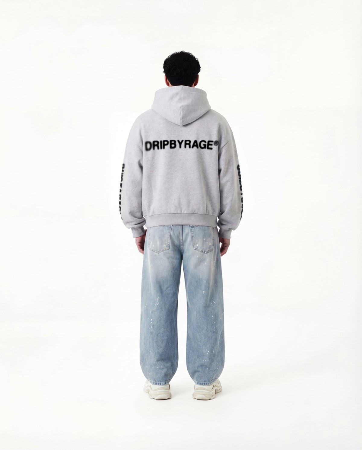 BLURRED BOXY FIT HOODIE - Drip by Rage