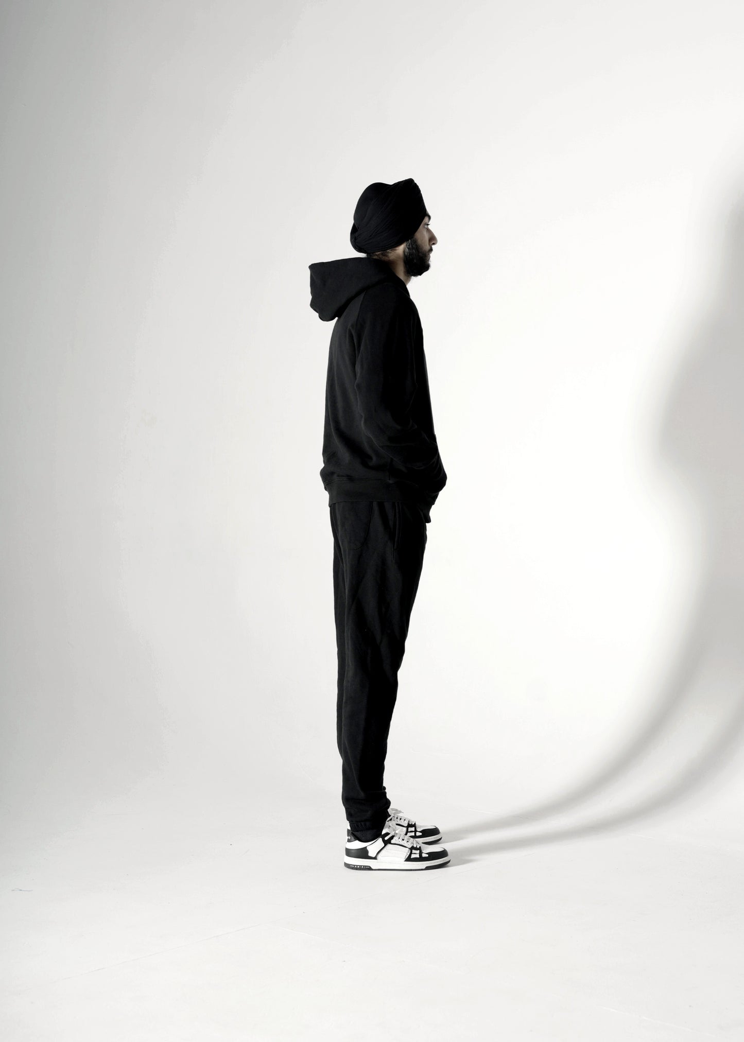 BLACK OVERSIZED ZIP-UP FLEECE HOODIE