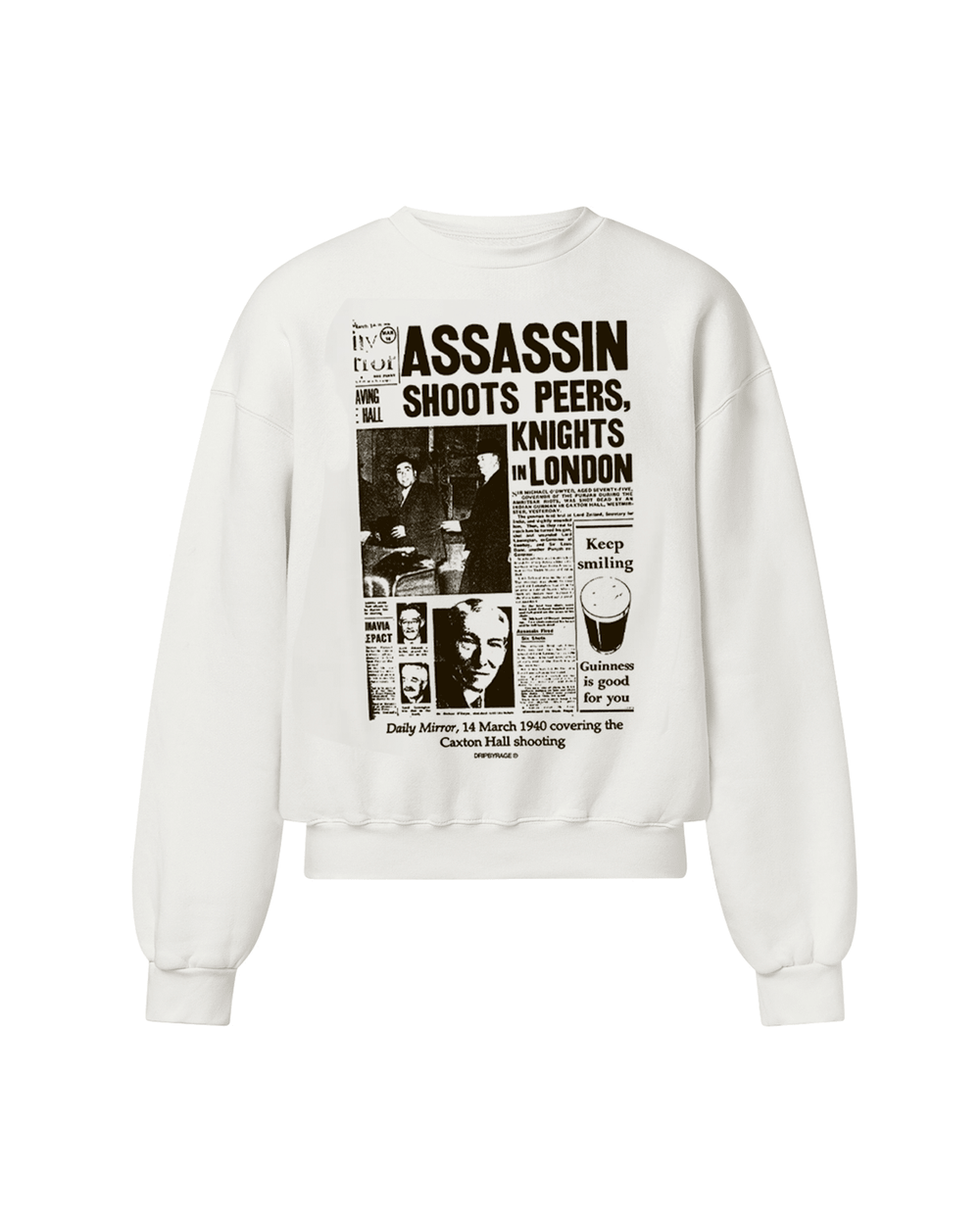 CAXTON HALL SWEATSHIRT WHITE - Drip by Rage