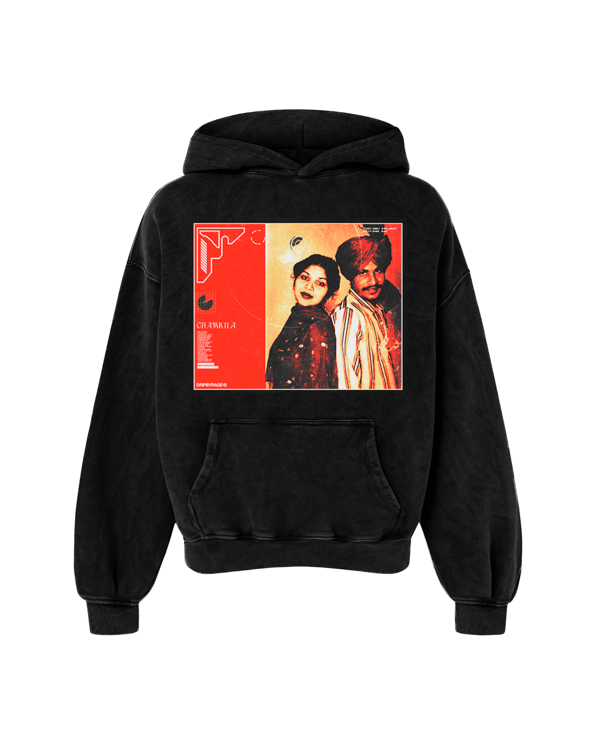 CHAMKILA OVERSIZED FADED HOODIE BLACK - Drip by Rage