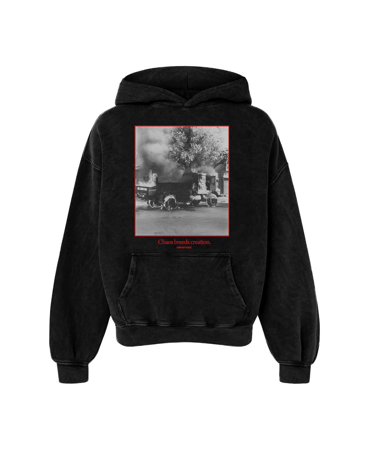 CHAOS OVERSIZED FADED HOODIE - Drip by Rage