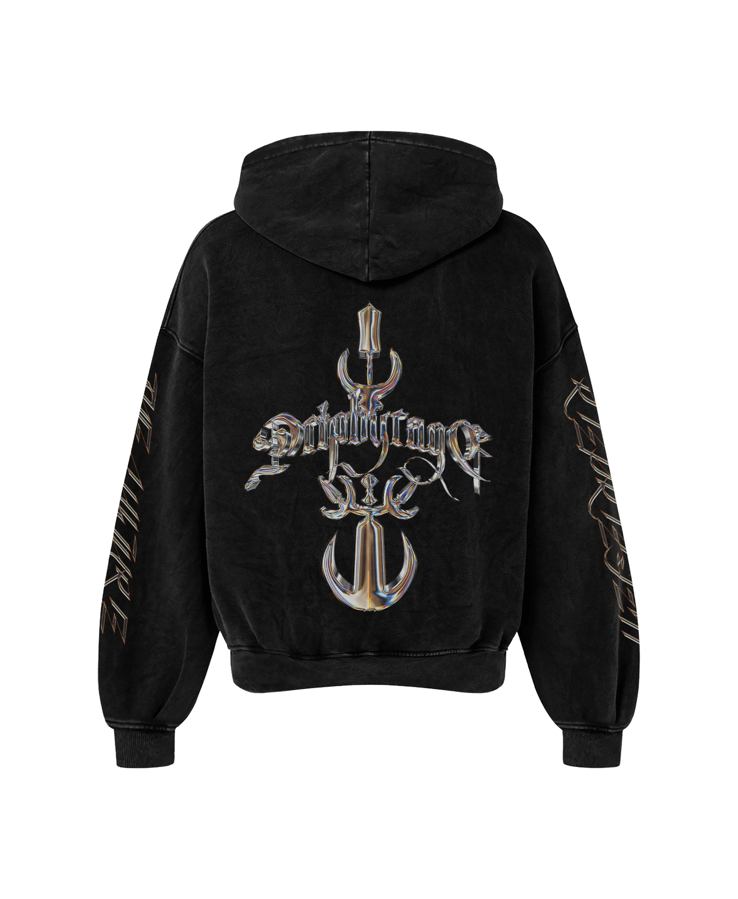 CHROME DRIP OVERSIZED FADED HOODIE - Drip by Rage