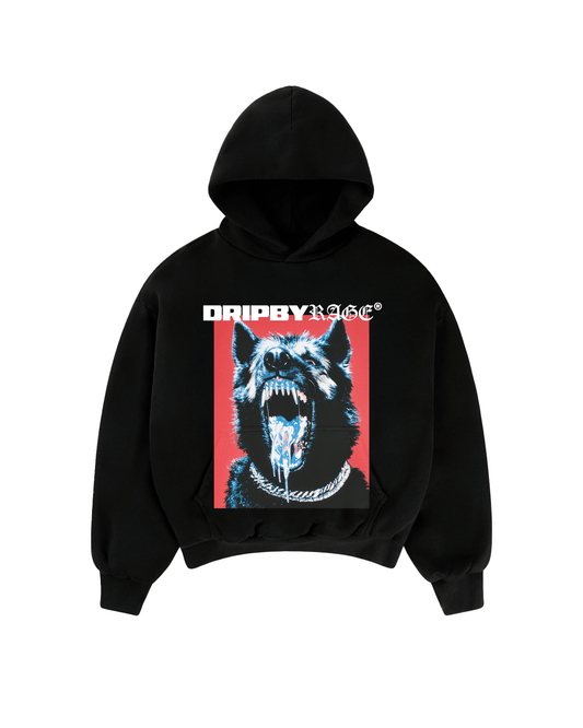 CHROME RAGE BIG PRINT SUN FADED BOXY HOODIE - Drip by Rage