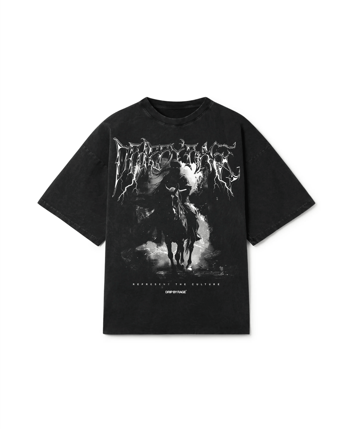 DARK FLAME OVERSIZED FADED T-SHIRT - Drip by Rage