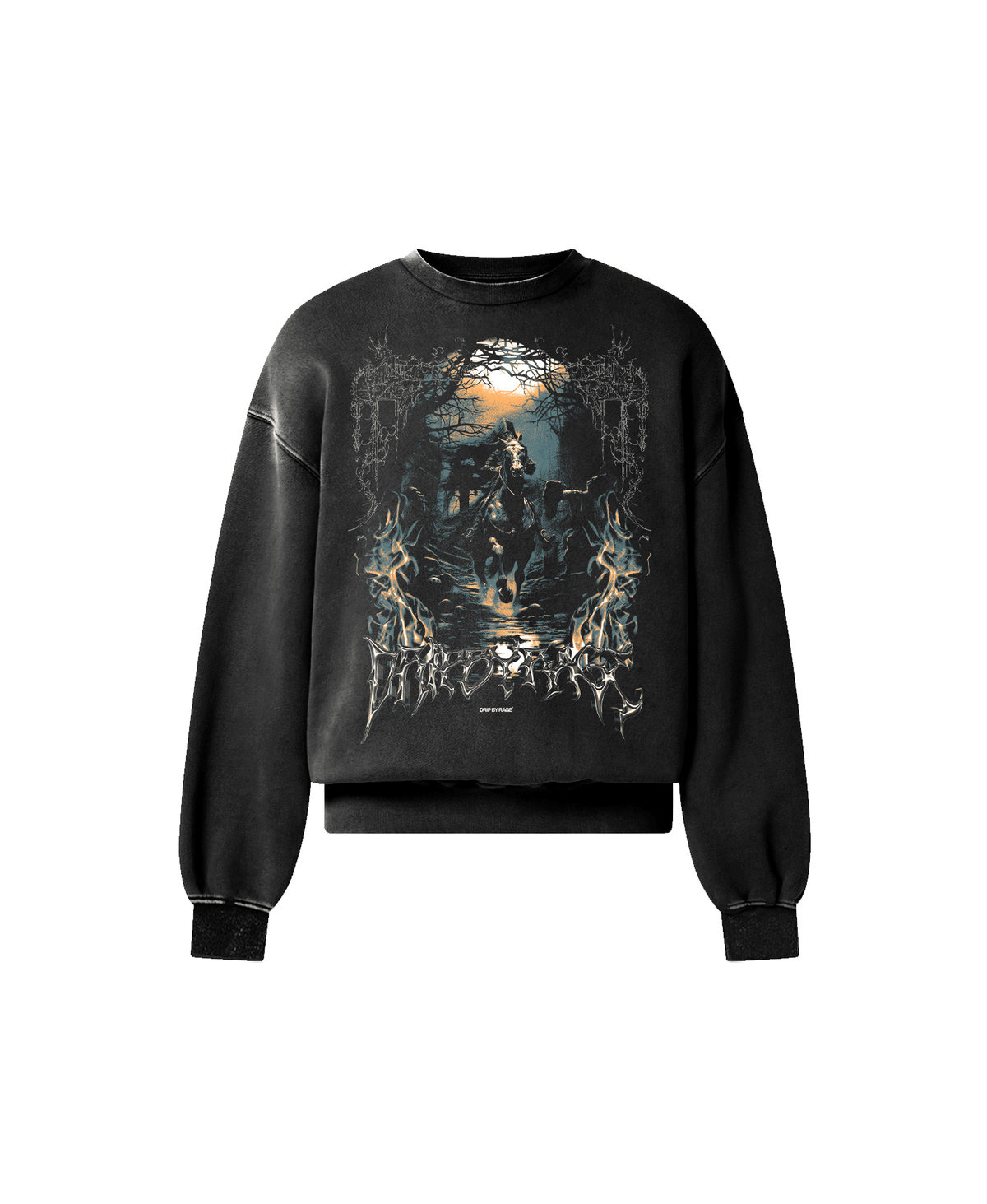 DARK KNIGHT OVERSIZED FADED SWEATSHIRT - Drip by Rage