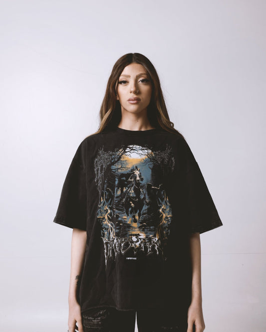 DARK KNIGHT OVERSIZED FADED T-SHIRT - Drip by Rage