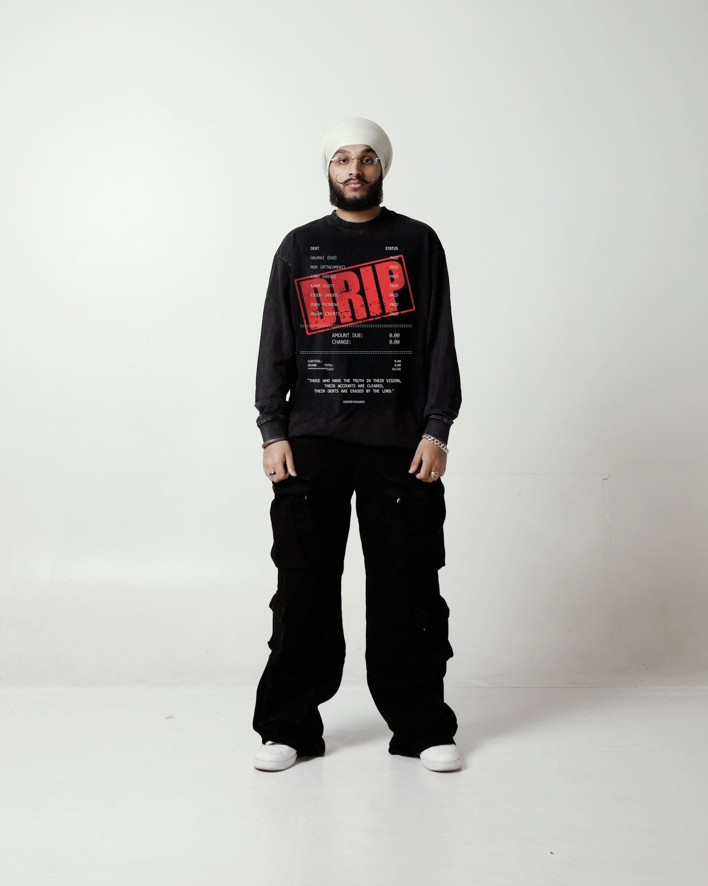 DEBTS OVERSIZED FADED LONG SLEEVE - Drip by Rage