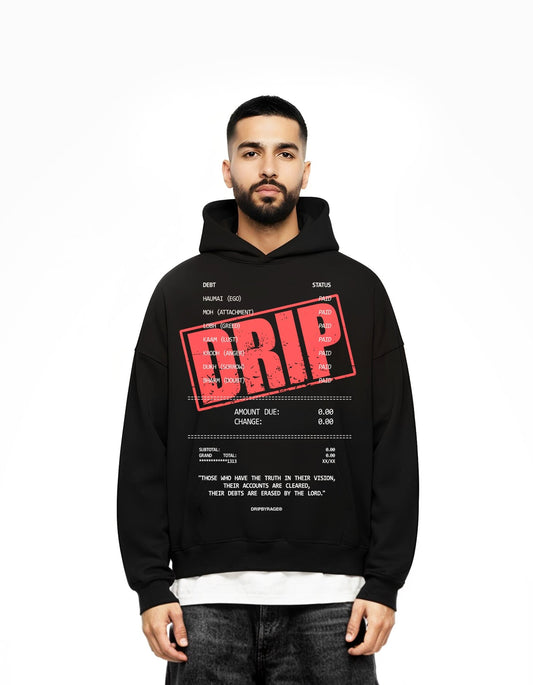DEBTS SUN FADED BOXY HOODIE - Drip by Rage