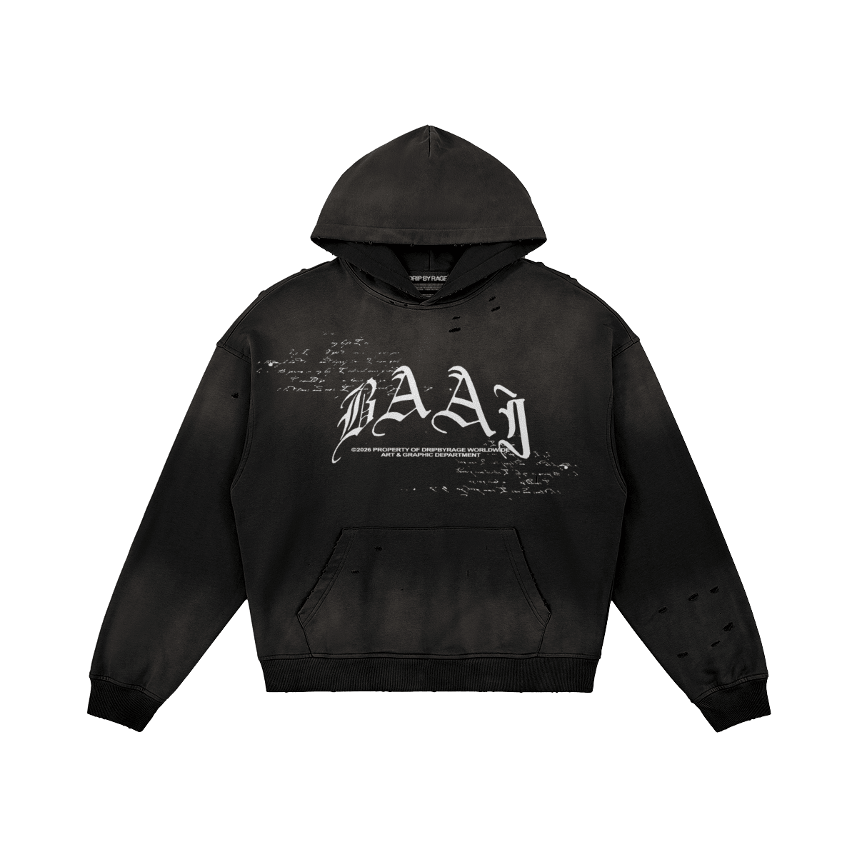 DESTINY OVERSIZED DISTRESSED WASHED HOODIE - Drip by Rage