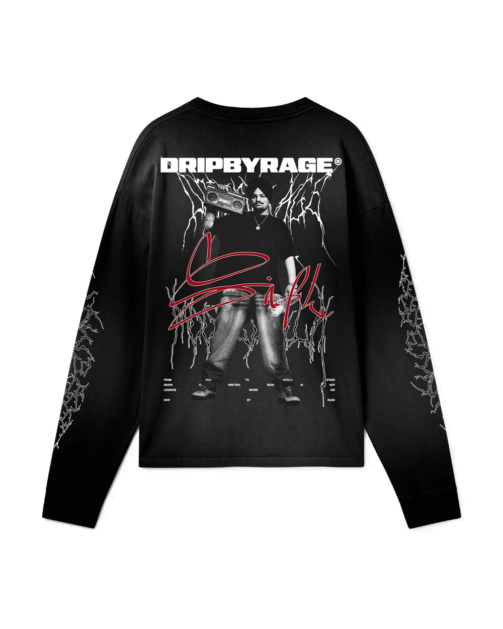 DEVIL SIDHU FADED LONG SLEEVE - Drip by Rage