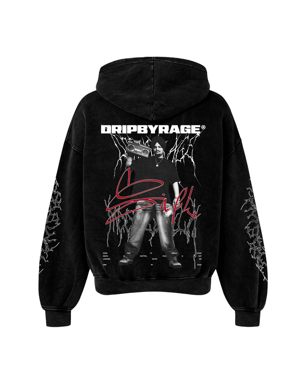 DEVIL SIDHU OVERSIZED FADED HOODIE - Drip by Rage