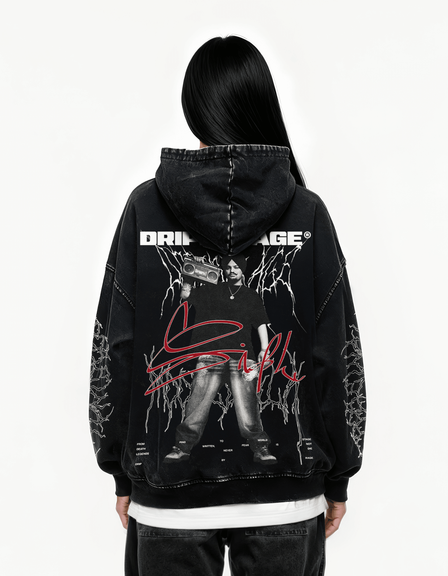 DEVIL SIDHU OVERSIZED FADED HOODIE - Drip by Rage