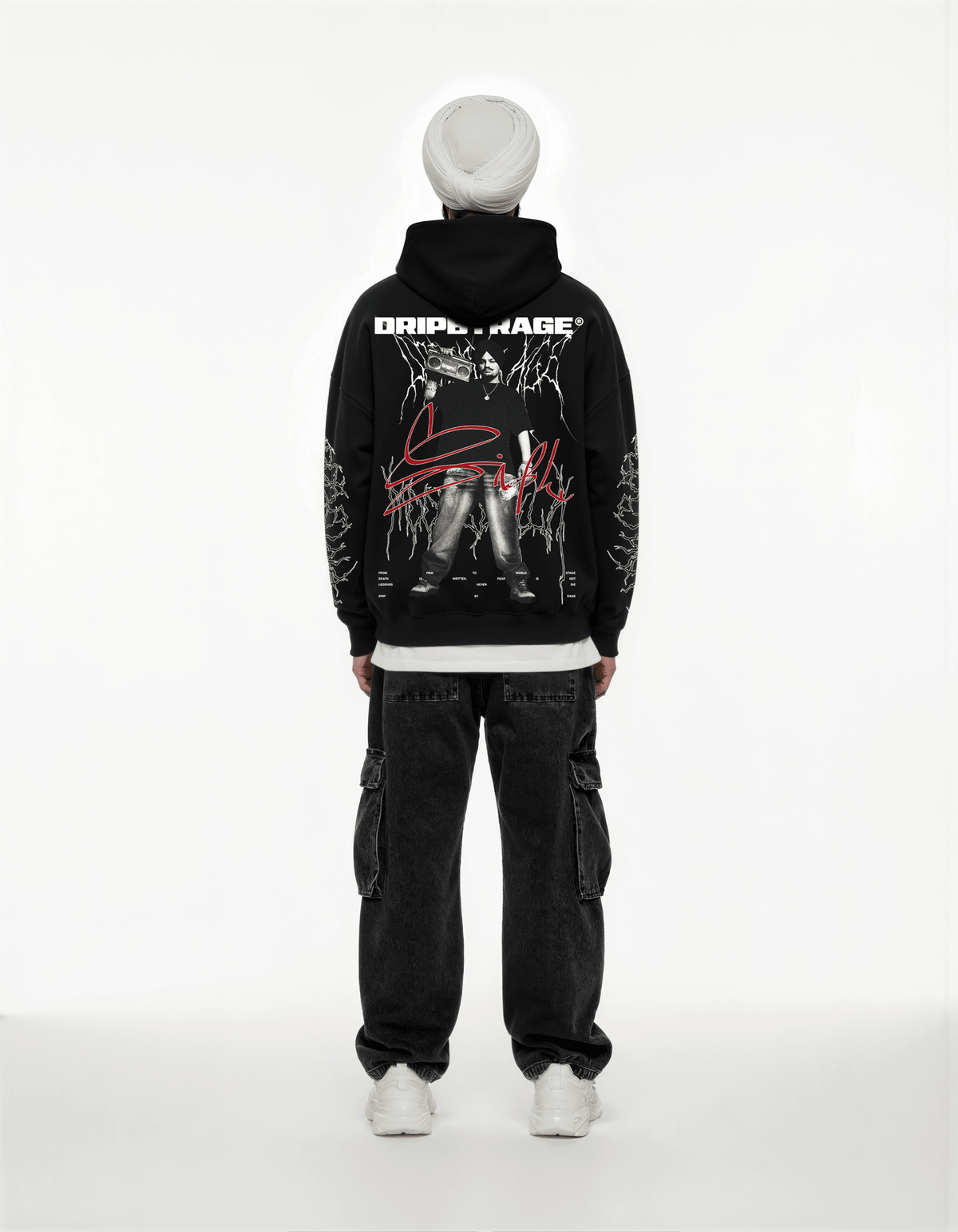 DEVIL SIDHU SUN FADED BOXY HOODIE - Drip by Rage