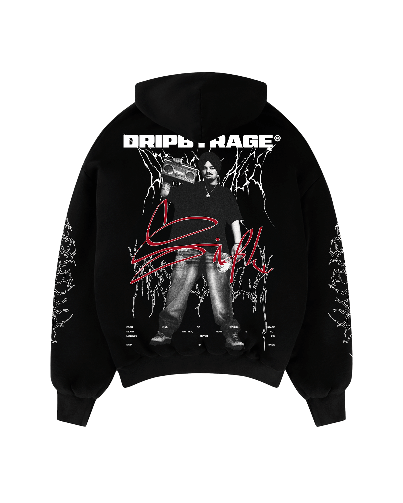 DEVIL SIDHU SUN FADED BOXY HOODIE - Drip by Rage
