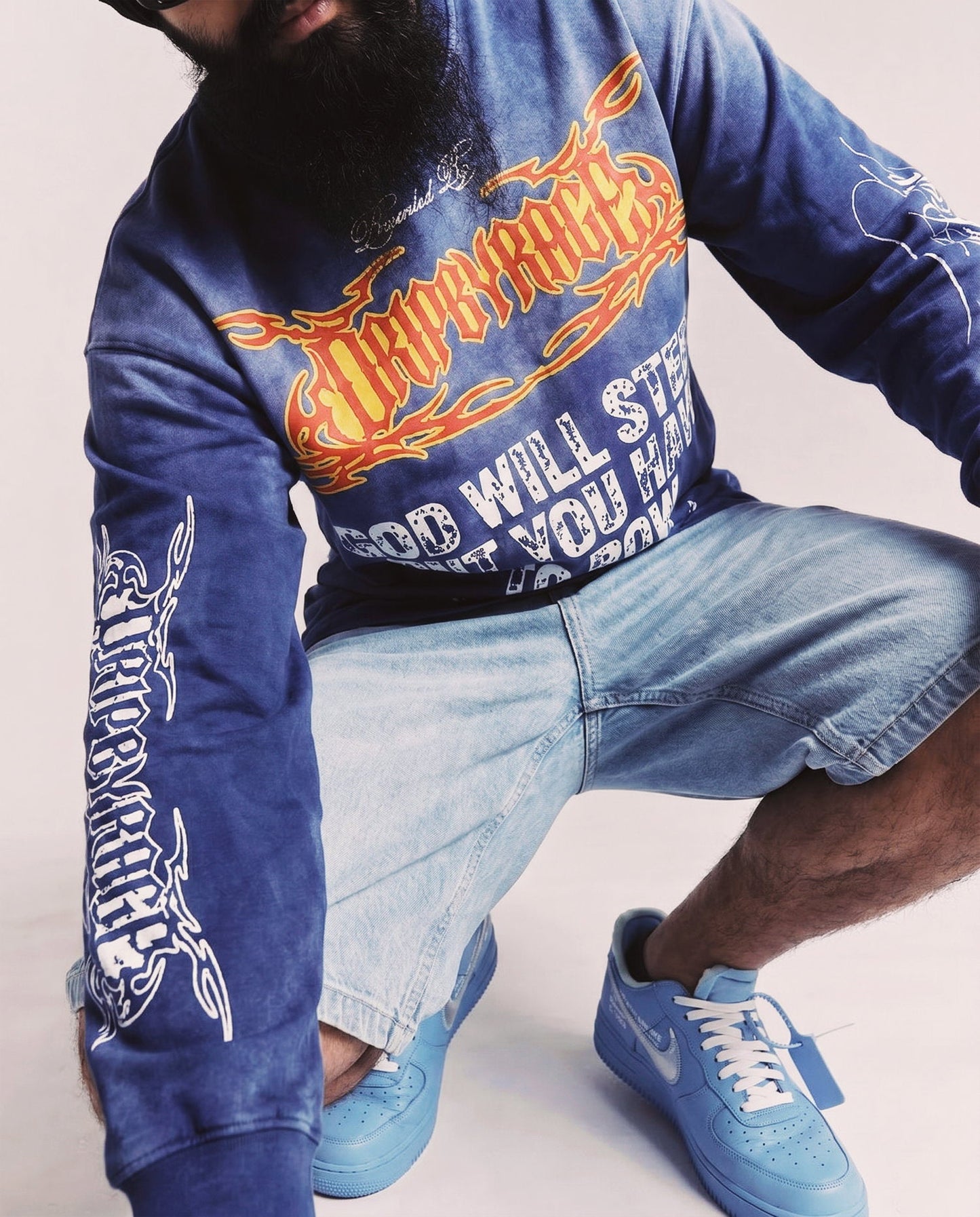 DOUBLE PRAYER FADED WASHED LONG SLEEVE T-SHIRT - Drip by Rage