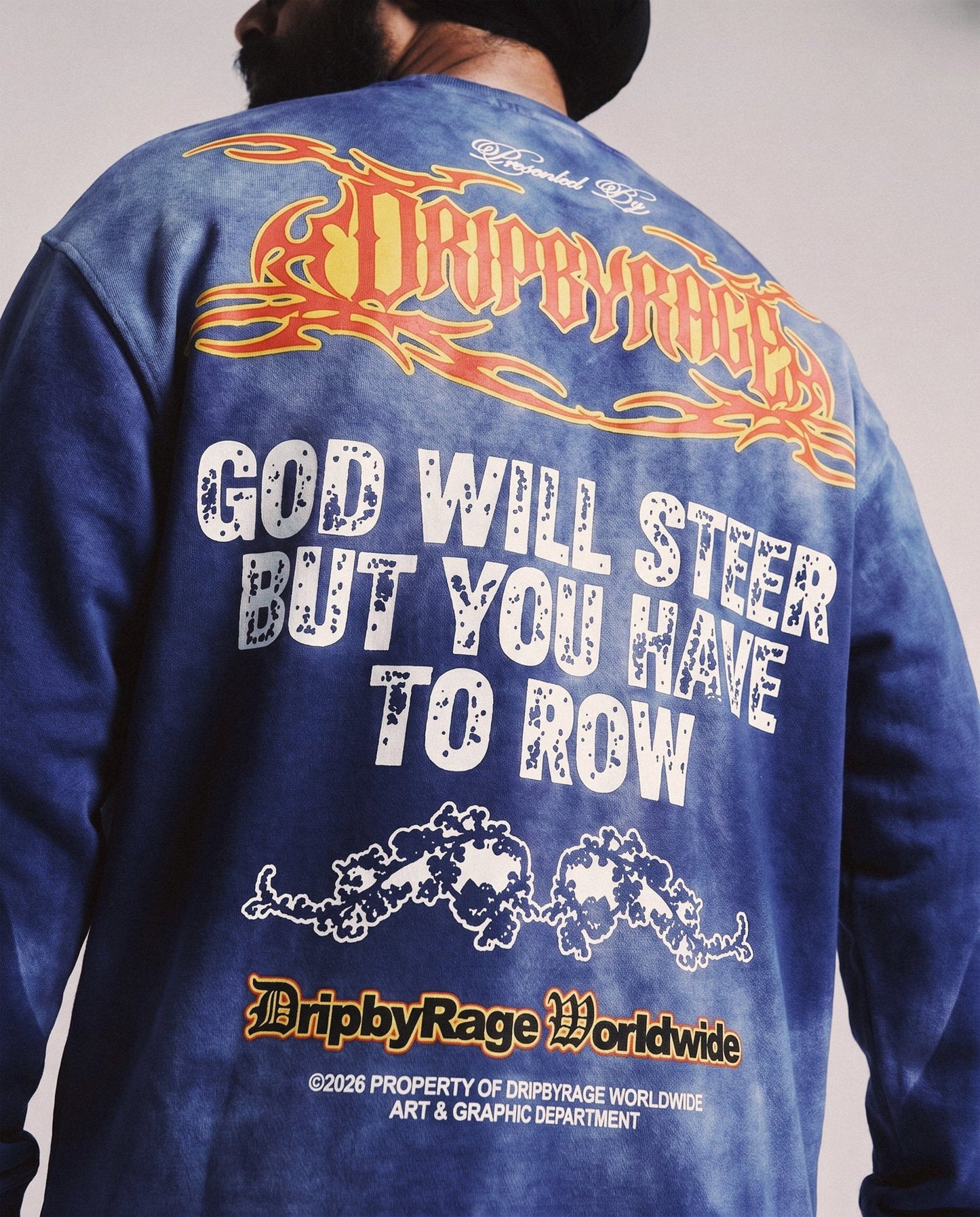 DOUBLE PRAYER FADED WASHED LONG SLEEVE T-SHIRT - Drip by Rage