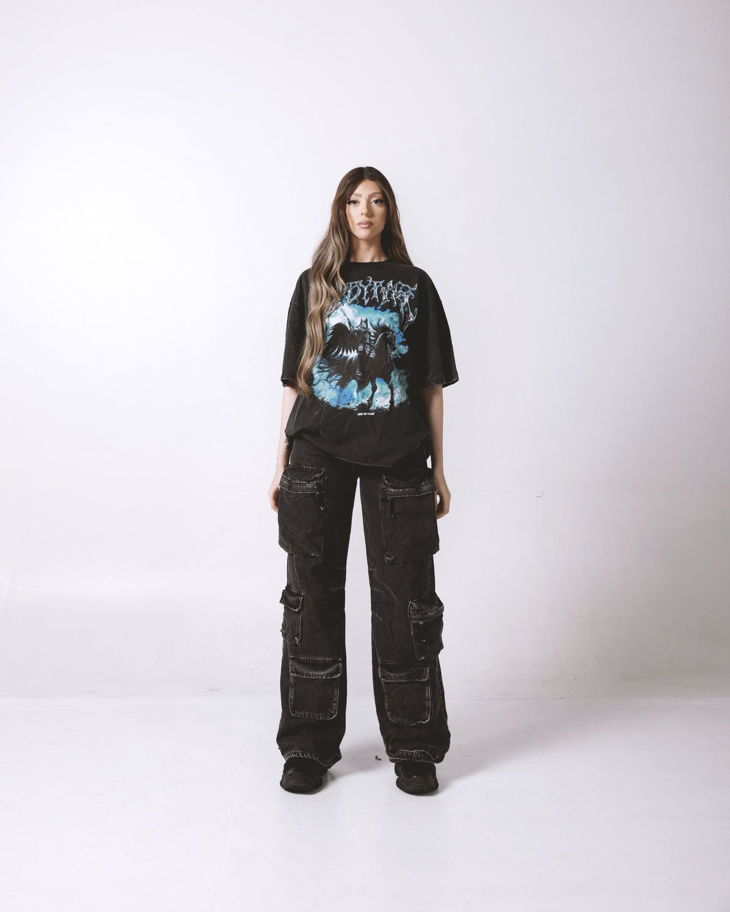 EMERALD SWORD OVERSIZED FADED T-SHIRT - Drip by Rage