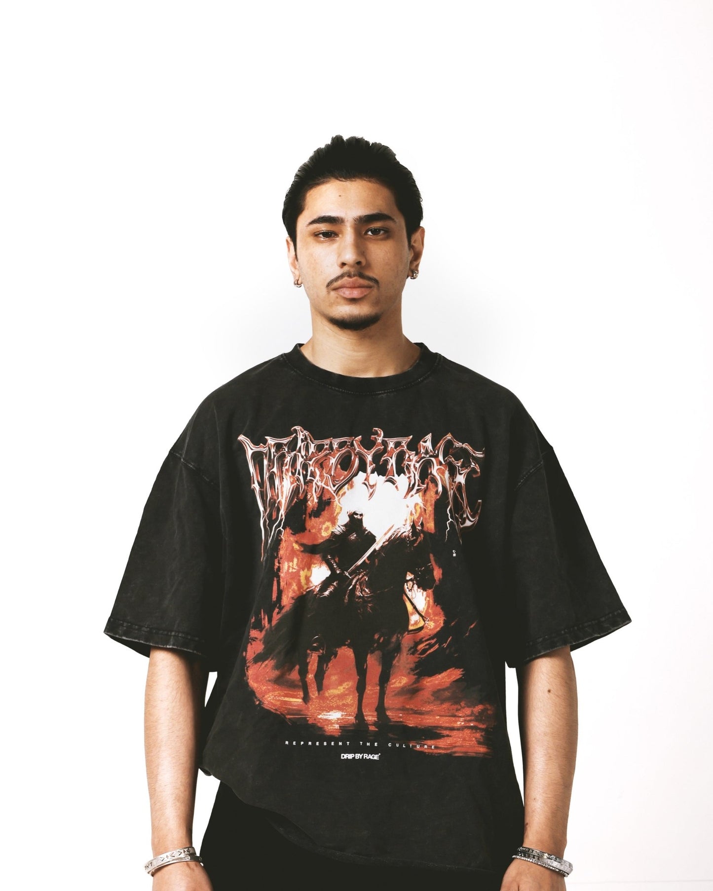 ETERNAL FLAME OVERSIZED FADED T-SHIRT - Drip by Rage