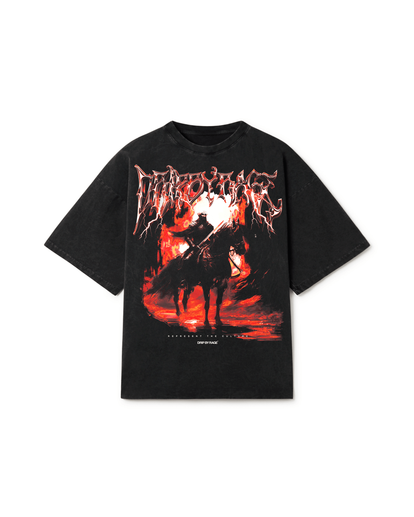 ETERNAL FLAME OVERSIZED FADED T-SHIRT - Drip by Rage
