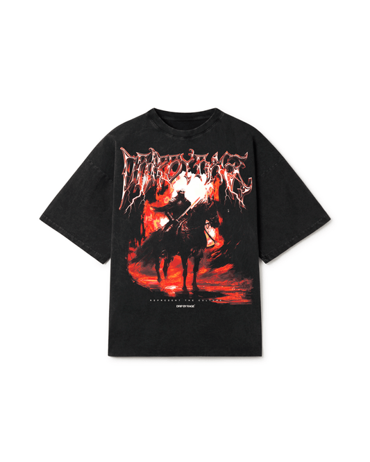 ETERNAL FLAME OVERSIZED FADED T-SHIRT - Drip by Rage