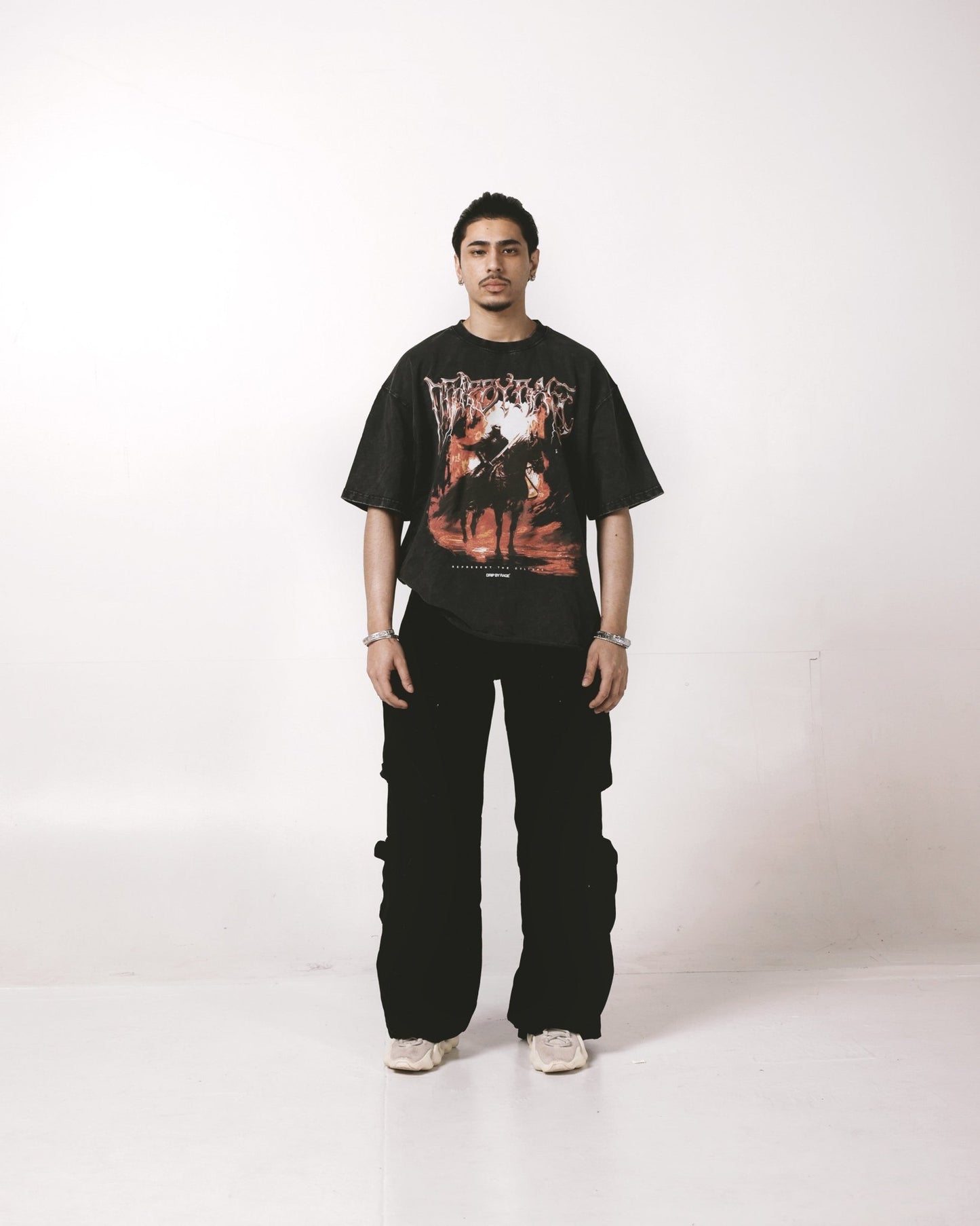 ETERNAL FLAME OVERSIZED FADED T-SHIRT - Drip by Rage