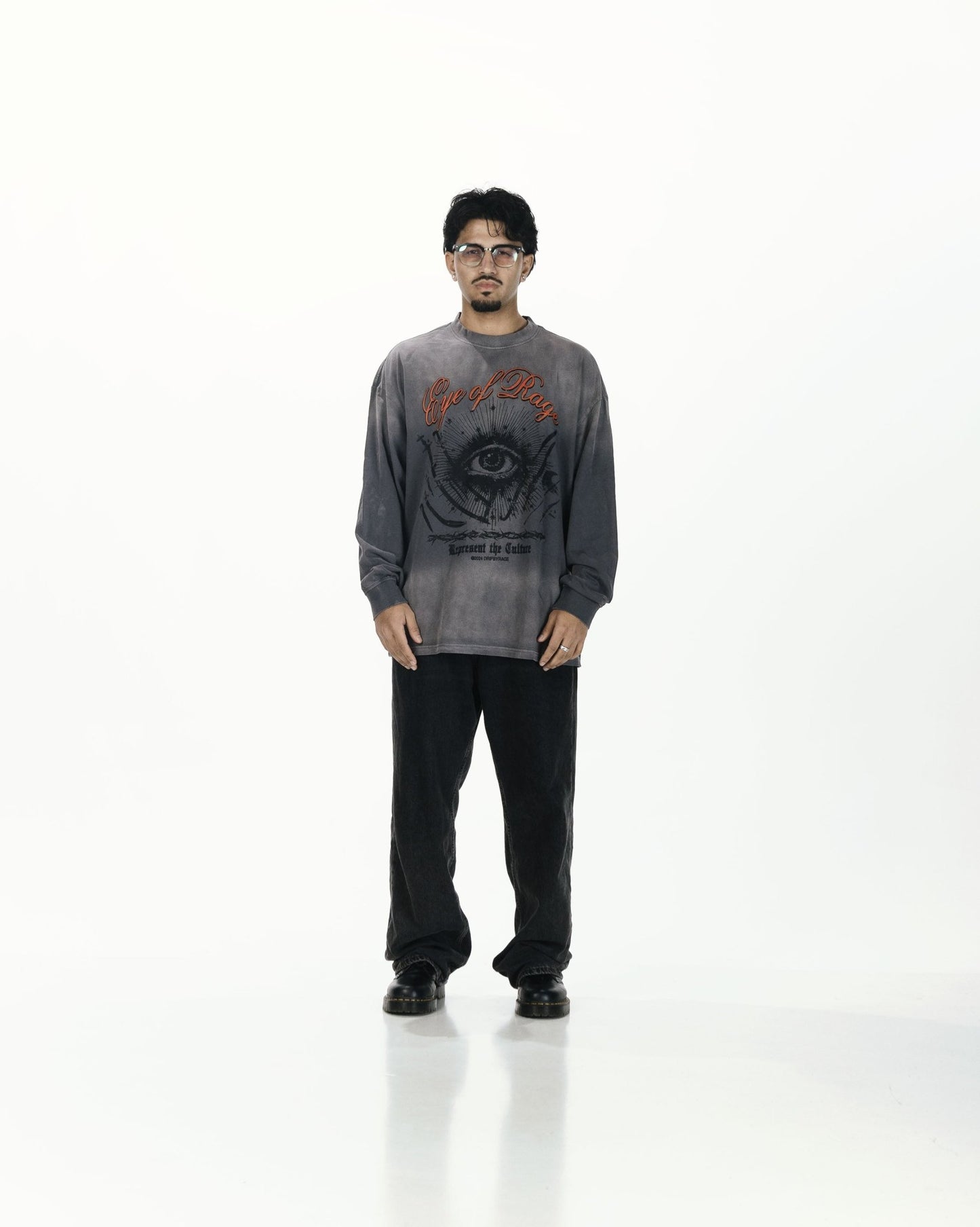 EYE OF RAGE OVERSIZED FADED LONG SLEEVE - Drip by Rage