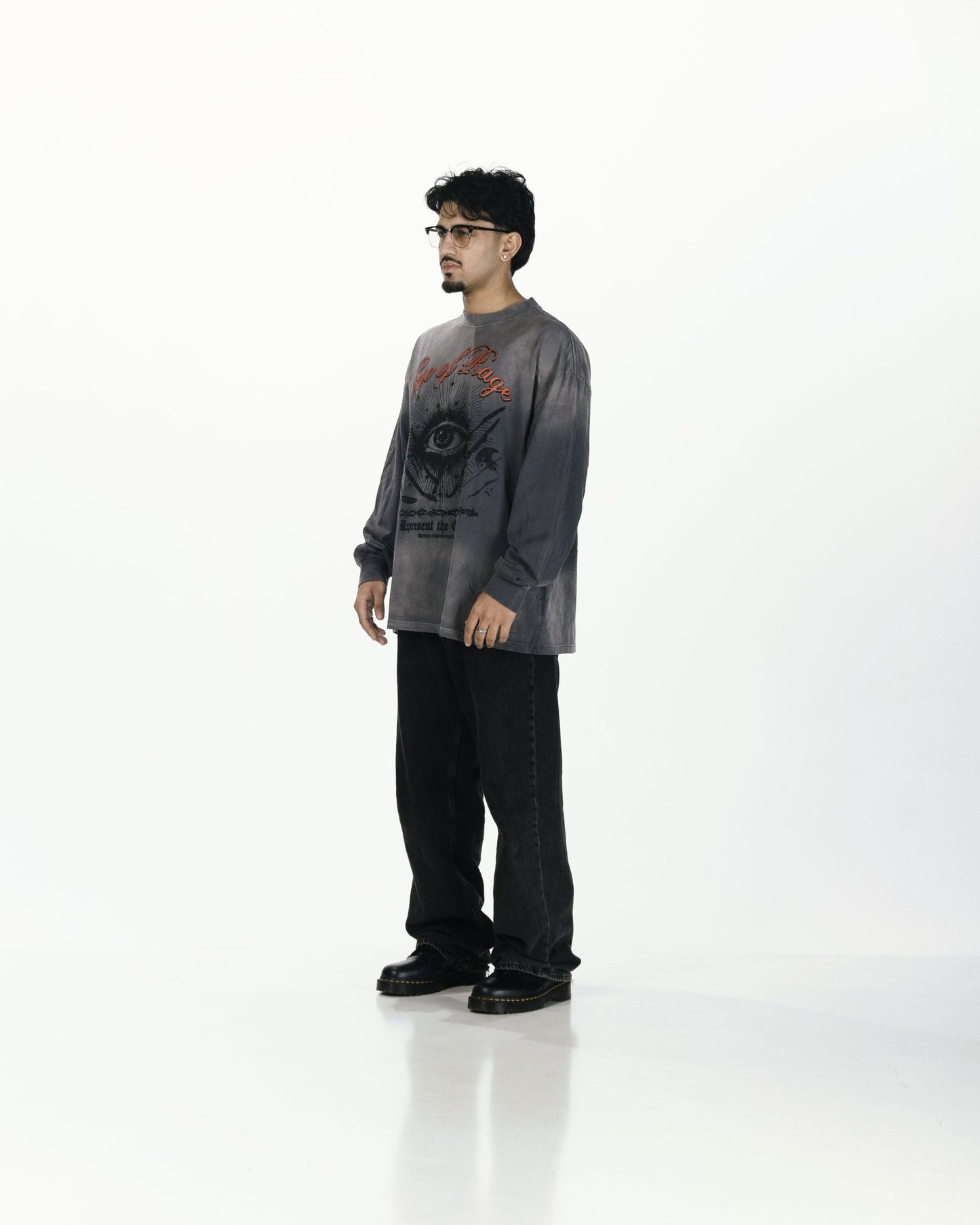 EYE OF RAGE OVERSIZED FADED LONG SLEEVE - Drip by Rage