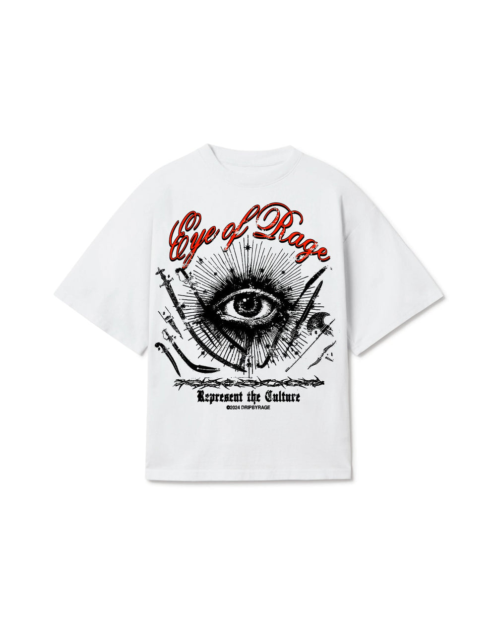 EYE OF RAGE T-SHIRT WHITE - Drip by Rage