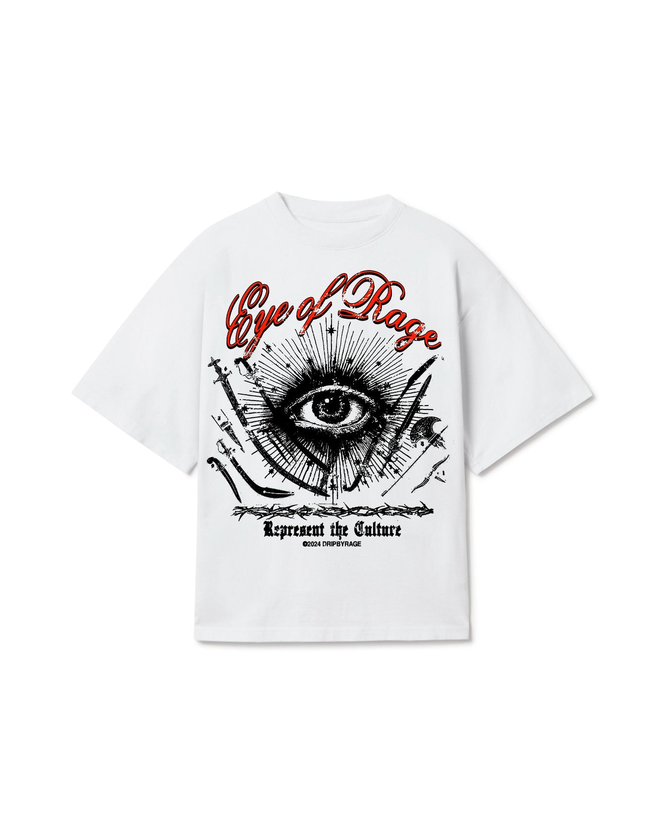 EYE OF RAGE T-SHIRT WHITE - Drip by Rage