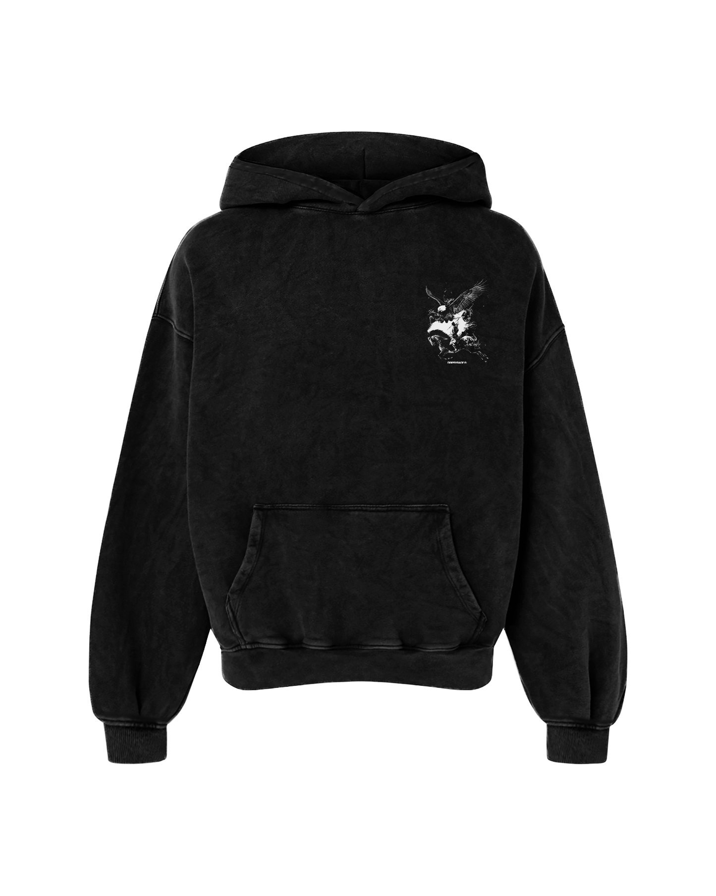 NO FEAR DARK EDITION OVERSIZED FADED HOODIE BLACK