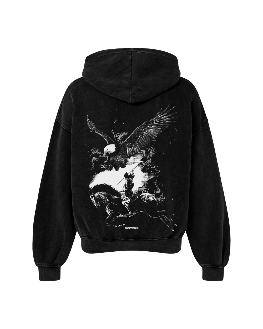 NO FEAR DARK EDITION OVERSIZED FADED HOODIE BLACK