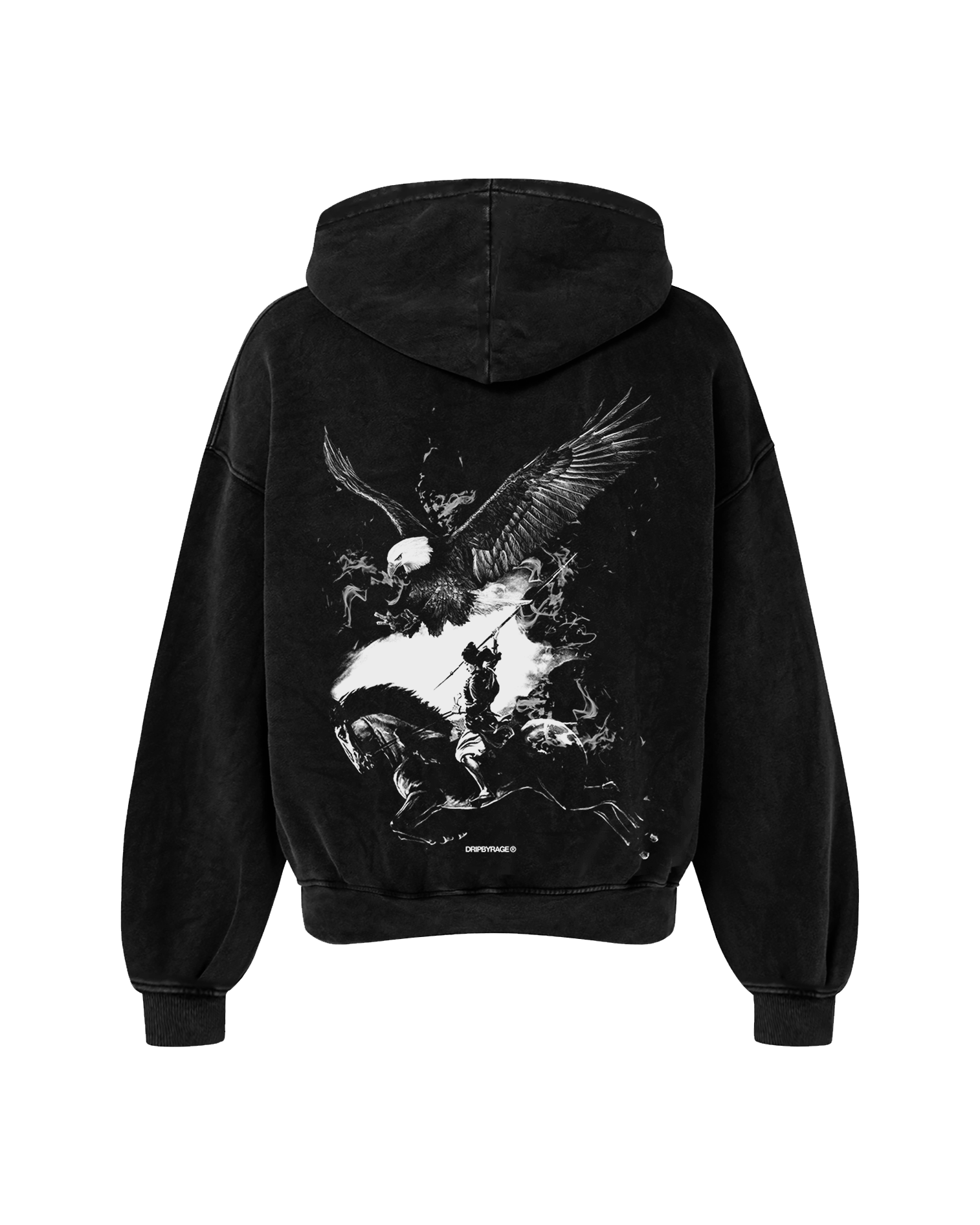 NO FEAR DARK EDITION OVERSIZED FADED HOODIE BLACK