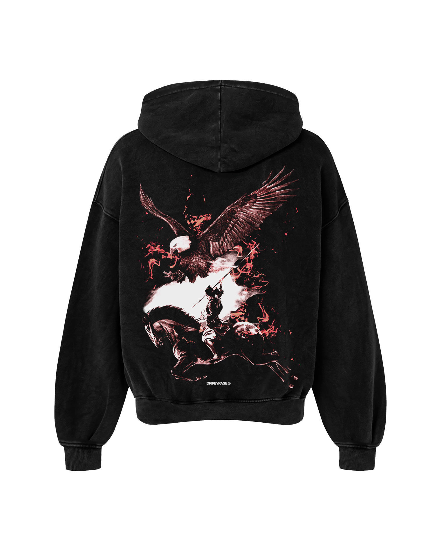 NO FEAR RED EDITION OVERSIZED FADED HOODIE BLACK