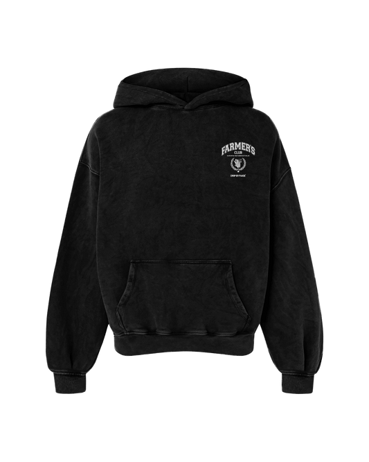 FARMERS CLUB OVERSIZED FADED HOODIE BLACK - Drip by Rage