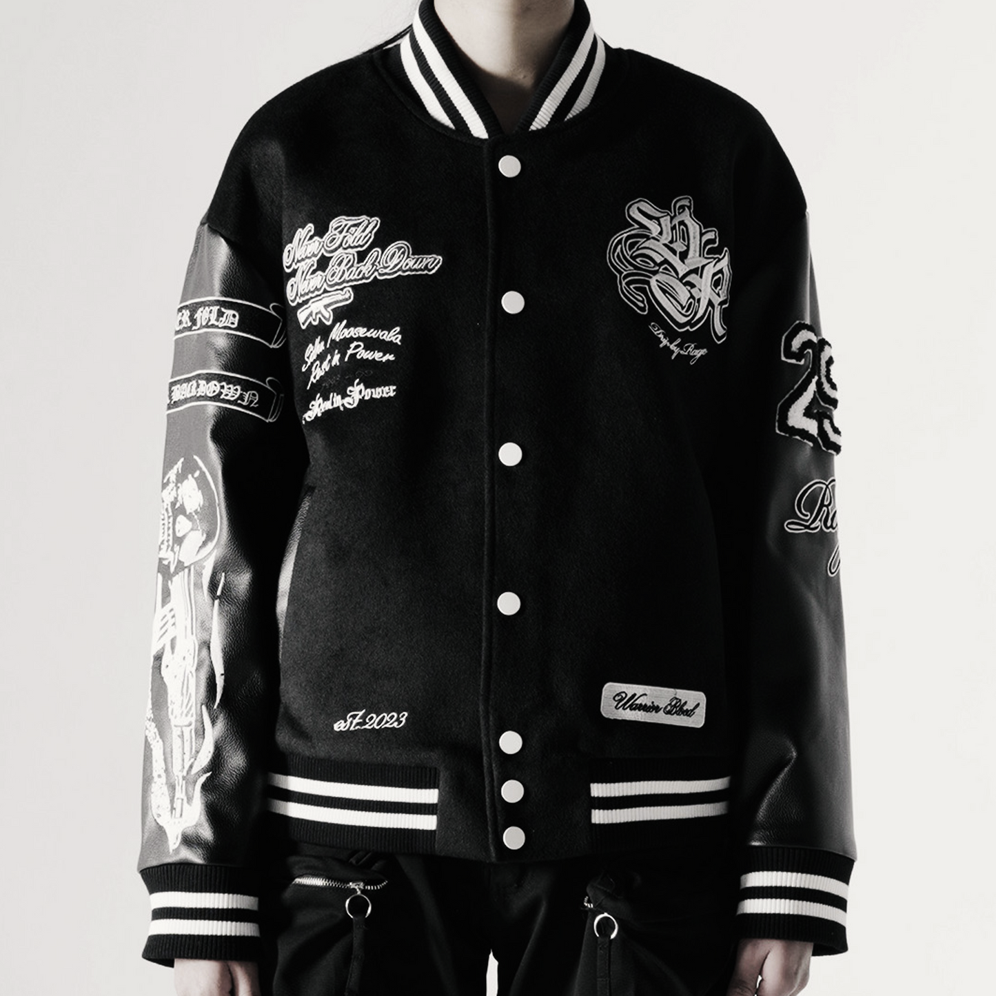 NEVER FOLD ULTIMATUM VARSITY BOMBER JACKET