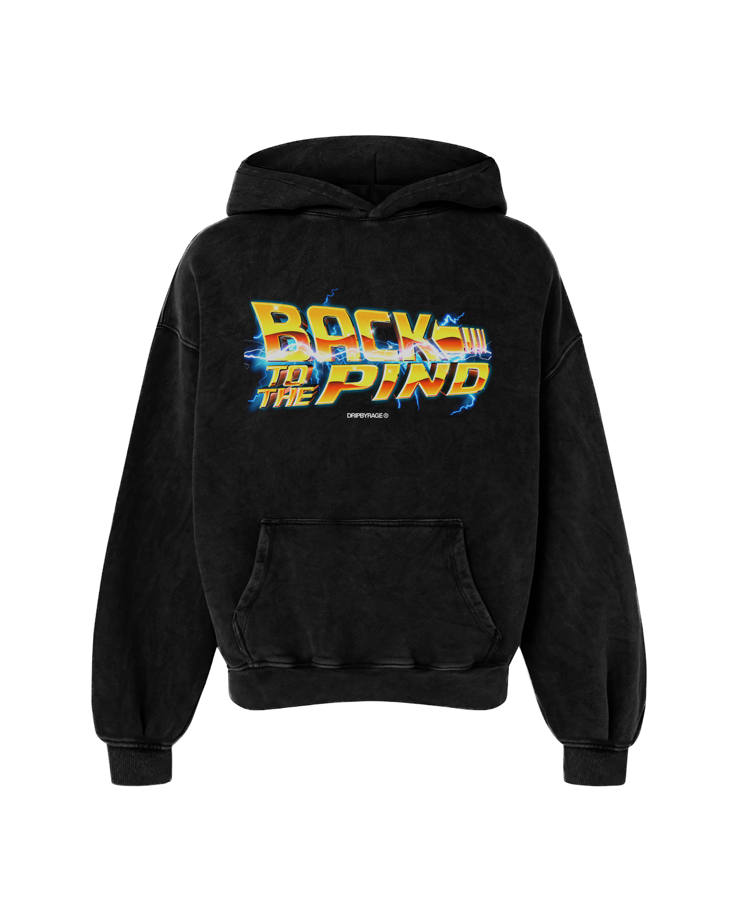 BACK TO THE PIND OVERSIZED FADED HOODIE BLACK