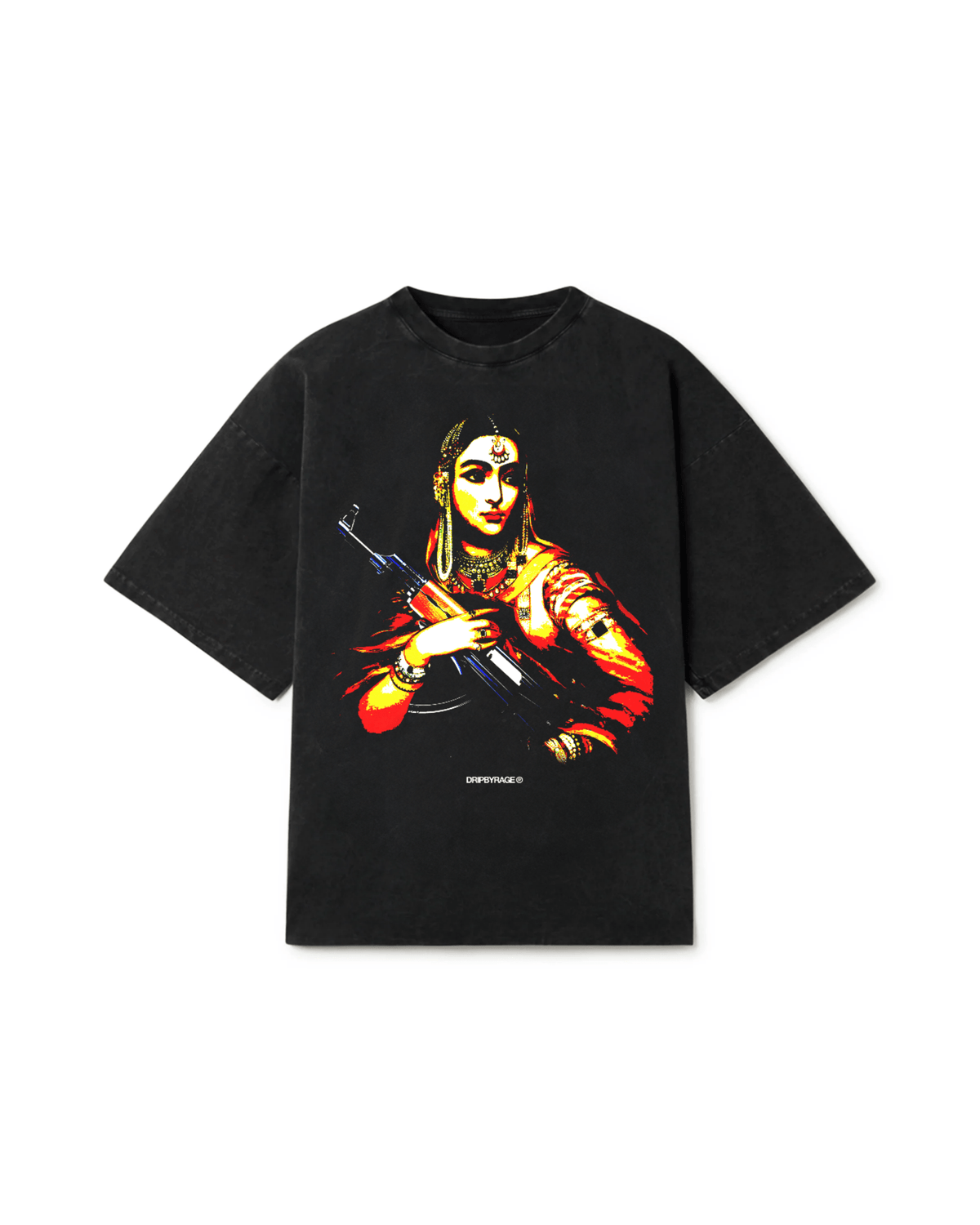 GANGSTER QUEEN OVERSIZED FADED T-SHIRT - Drip by Rage
