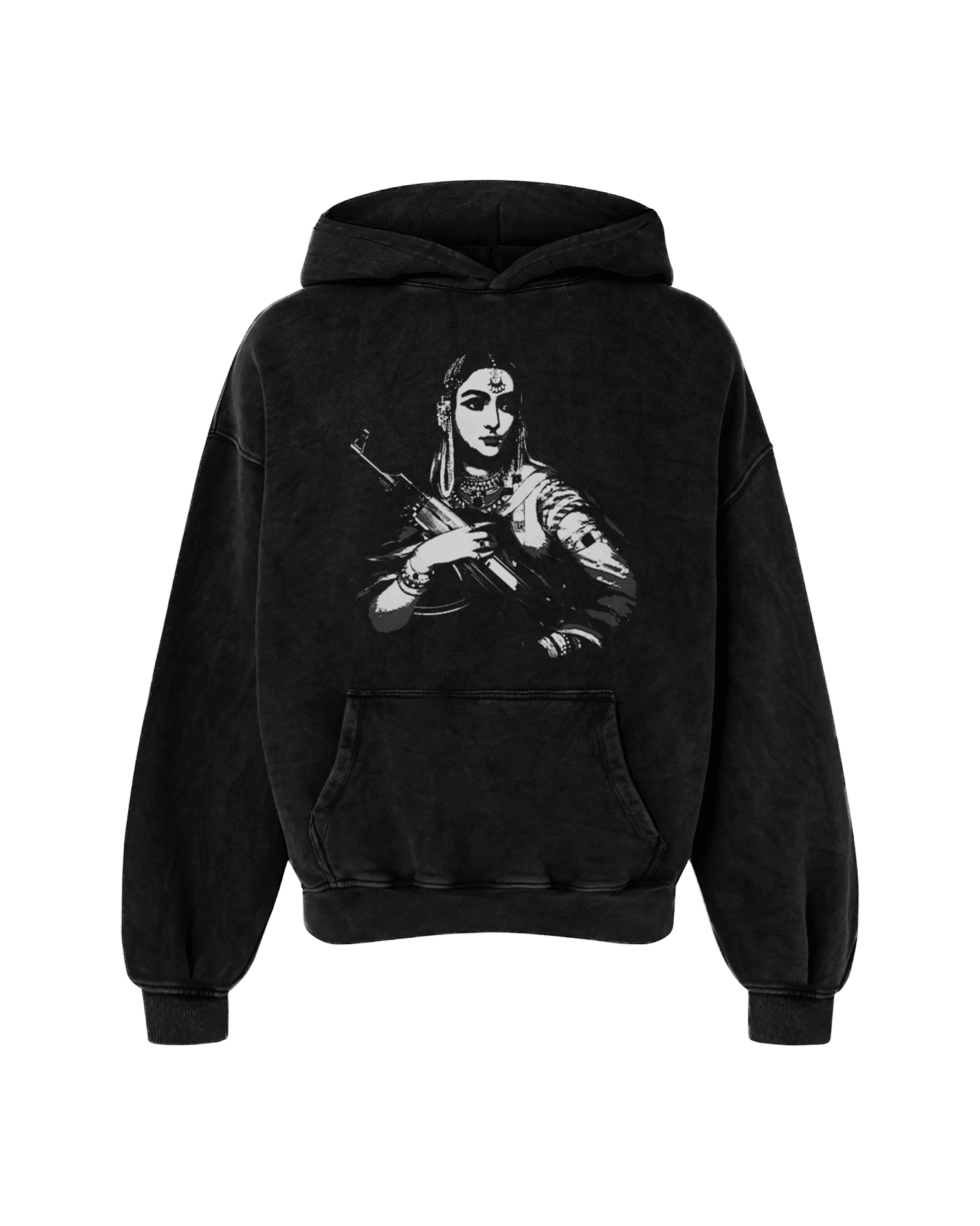 GANGSTER QUEEN OVERSIZED HOODIE FADED BLACK - Drip by Rage
