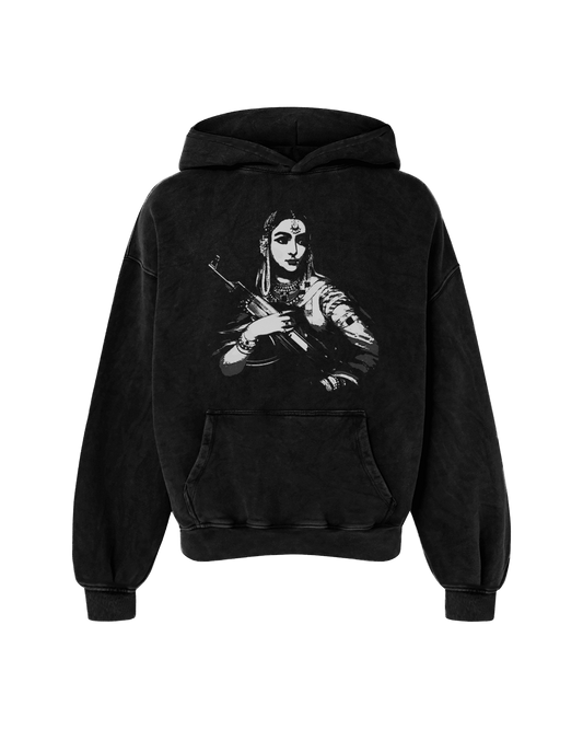 GANGSTER QUEEN OVERSIZED HOODIE FADED BLACK - Drip by Rage