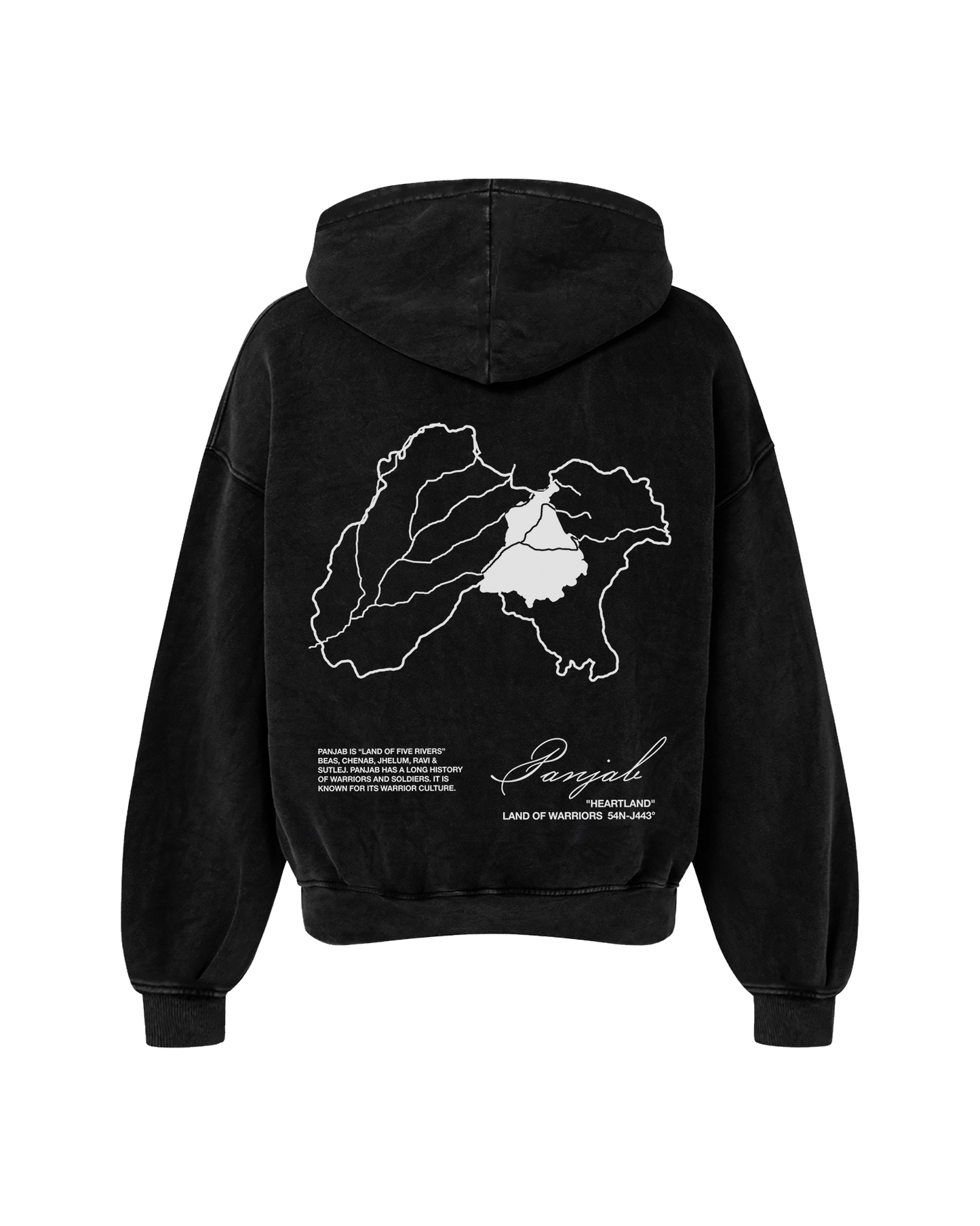 PANJAB OVERSIZED FADED HOODIE BLACK