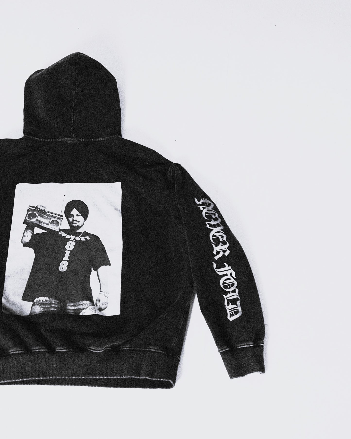 NEVER FOLD OVERSIZED FADED HOODIE