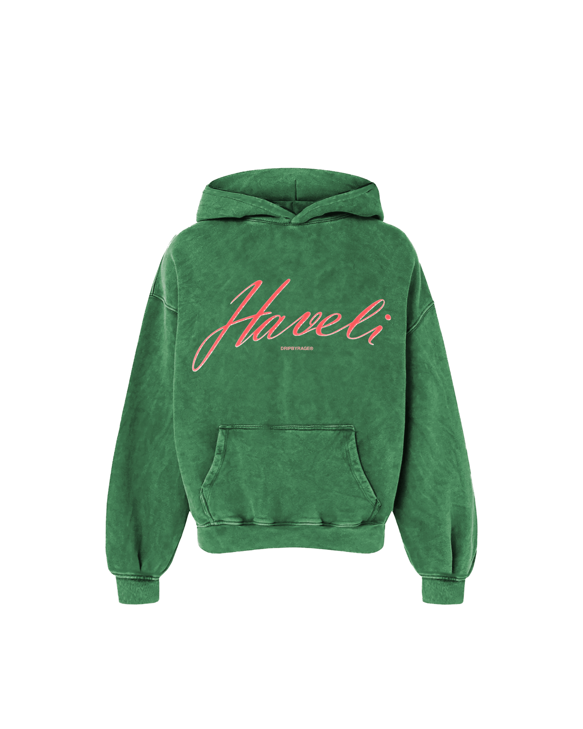 HAVELI OVERSIZED GREEN WASHED HOODIE - Drip by Rage