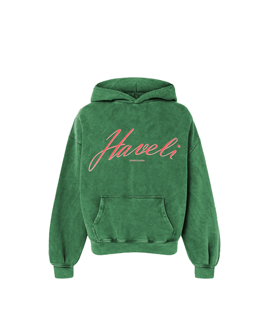 HAVELI OVERSIZED GREEN WASHED HOODIE - Drip by Rage