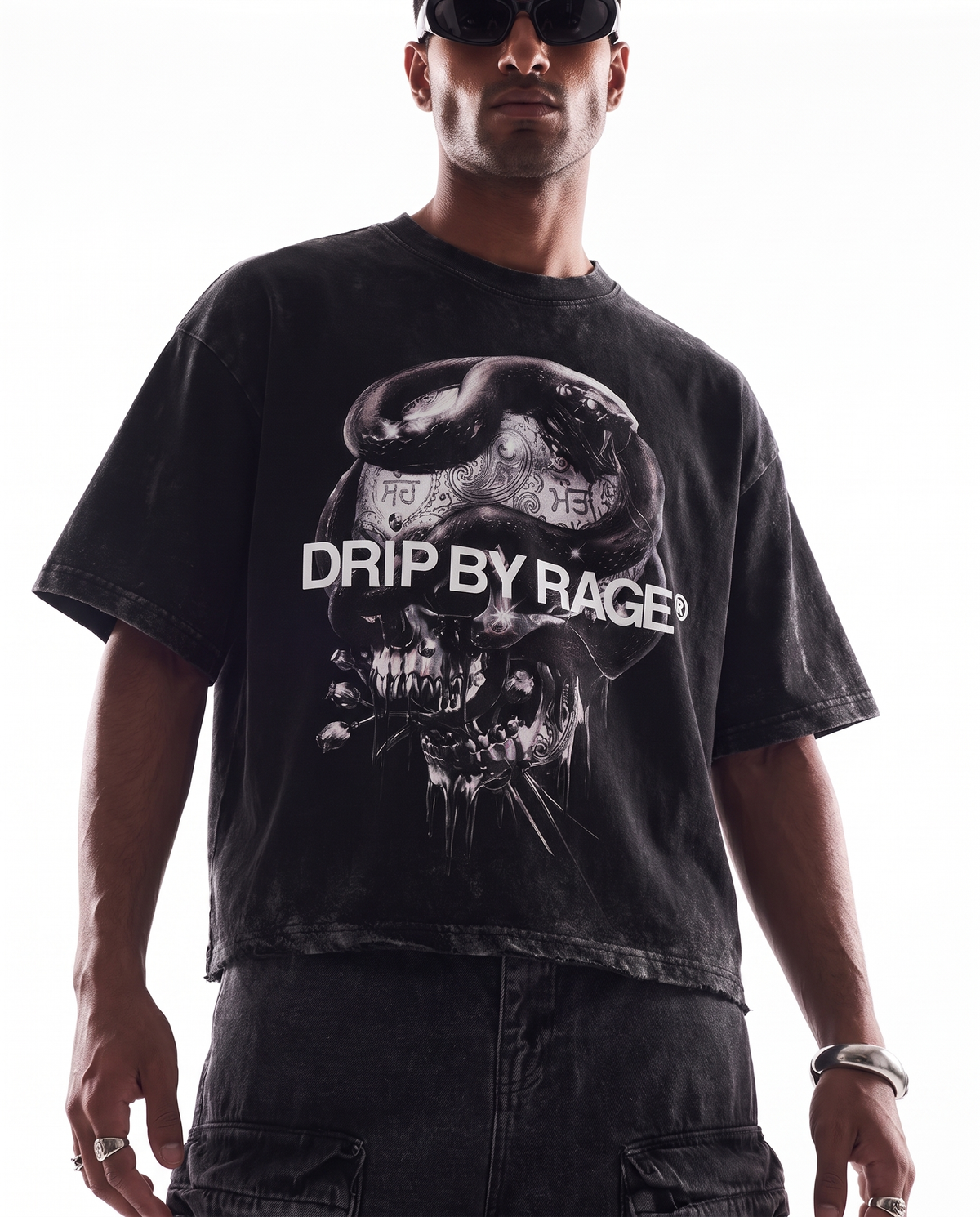 BLACK CHROME FADED T-SHIRT