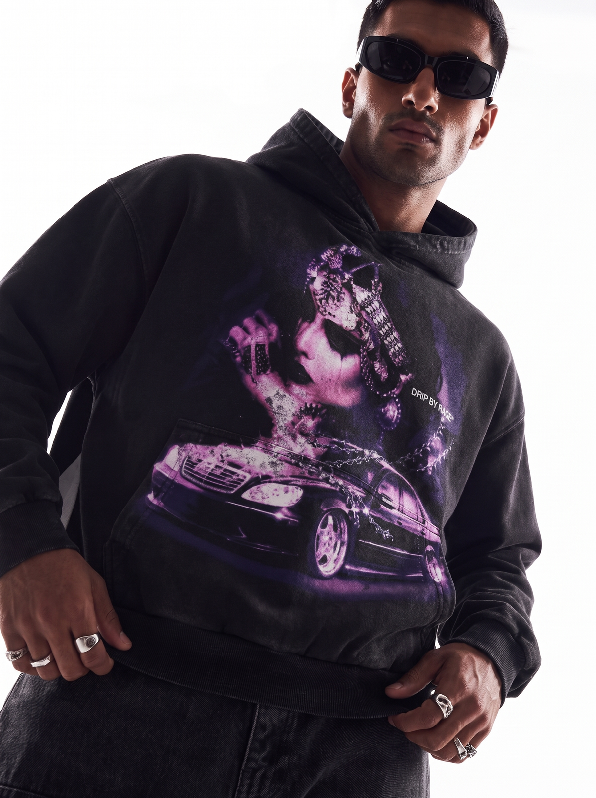GLAMOUR BOXY FADED HOODIE