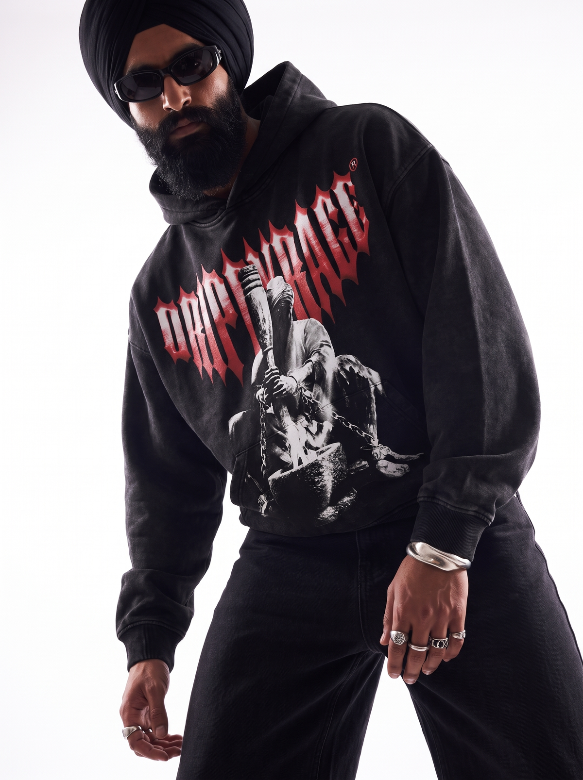 FLOWER 1699 FADED ZIP-UP HOODIE