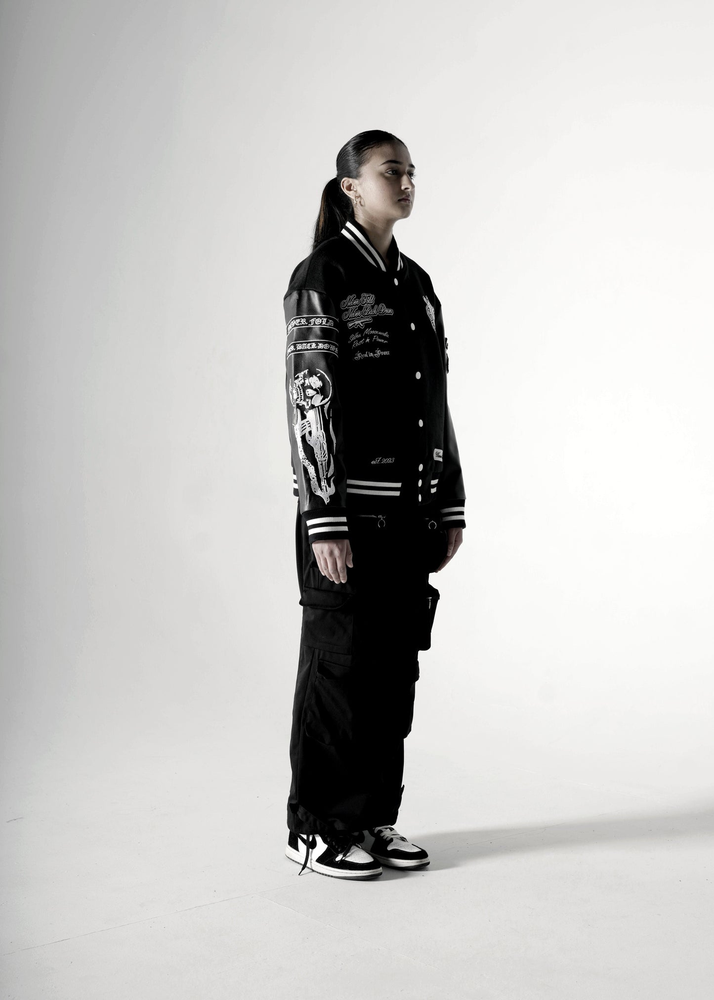NEVER FOLD ULTIMATUM VARSITY BOMBER JACKET